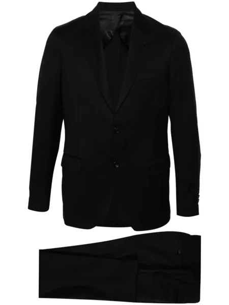 Lardini шерстяной костюм с однобортным пиджаком, черный