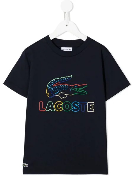 Lacoste Kids rainbow logo-print T-shirt