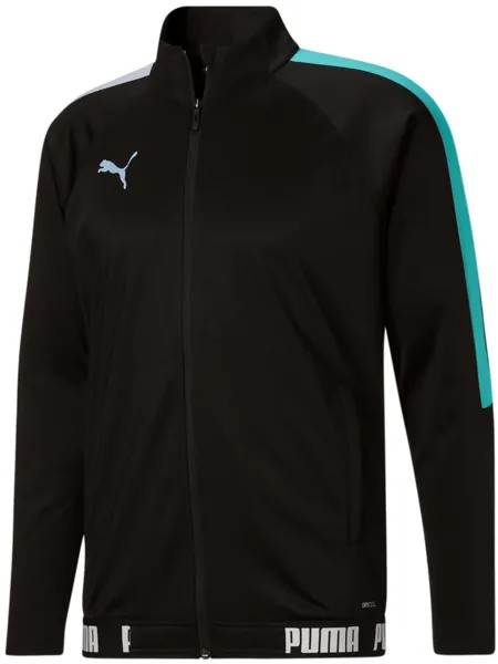 Мужская влагоотводящая спортивная куртка на молнии с полной молнией Puma, цвет Black/Lavender/Aqua