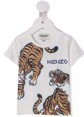 Kenzo Kids футболка из органического хлопка с принтом