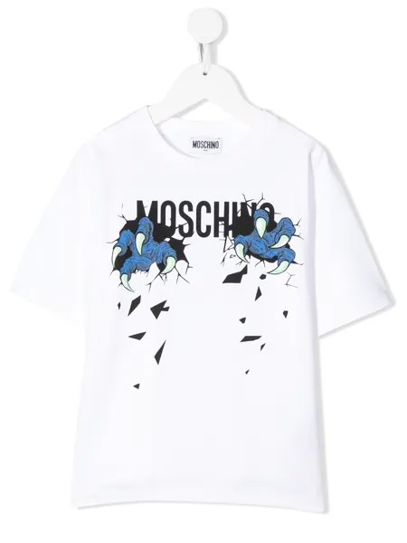 Moschino Kids футболка с принтом