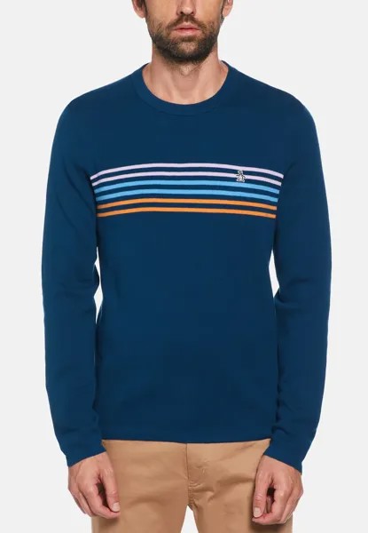 Вязаный свитер CHEST STRIPE Original Penguin, цвет poseidon blue