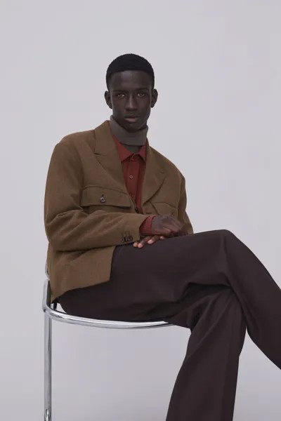 Фетровая куртка стандартного кроя H&M, темно коричневый