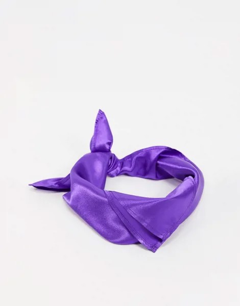 Фиолетовый платок среднего размера из полисатина ASOS DESIGN-Фиолетовый цвет