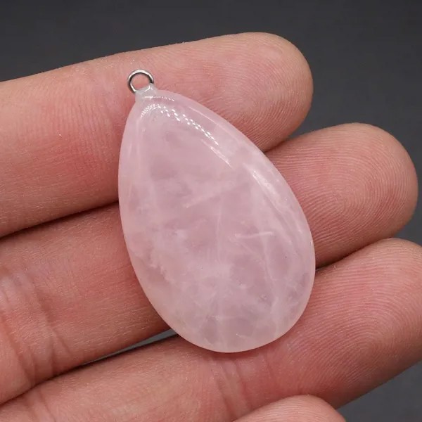 Натуральный камень подвески падение формы розовый хрустальный кулон для ювелирных изделий решений DIY ожерелье браслет ручной швейные ремесла аксессуар