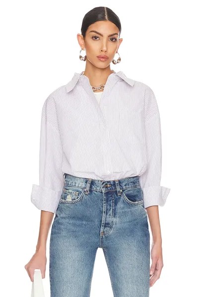 Рубашка ANINE BING Mika, цвет White And Lavender Stripe