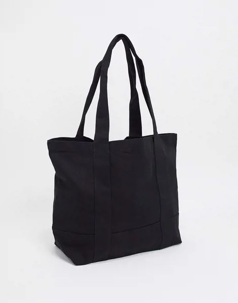 Плотная сумка-тоут черного цвета в стиле 