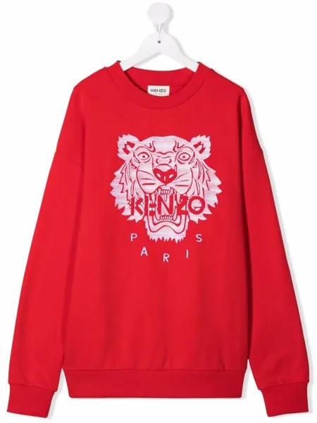 Kenzo Kids толстовка с круглым вырезом и принтом Tiger