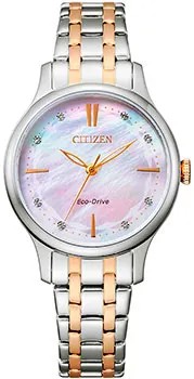 Японские наручные  женские часы Citizen EM0896-89Y. Коллекция Elegance