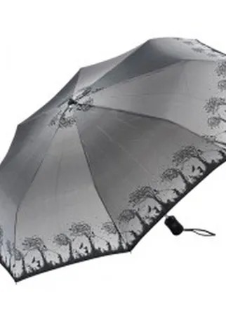 Зонт складной женский автоматический Dr.Koffer E411 серый/черный