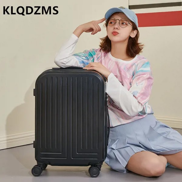 KLQDZMS японский однотонный Макарон цвет чемодан на колесиках портативный чехол на колесиках женский 26-дюймовый вместительный чехол для костю...