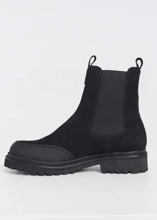 Черные ботинки с логотипом сзади Versace Jeans Couture-Черный цвет
