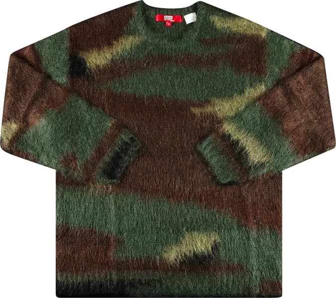 Свитер Supreme x Junya Watanabe x Comme des Garçons MAN Brushed Camo Sweater 'Olive', зеленый