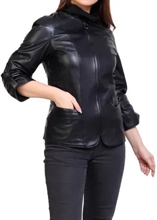 Кожаная куртка женская EXPO FUR S.86 синяя 38
