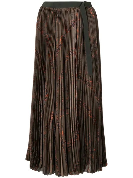 Sacai плиссированная юбка с принтом пейсли