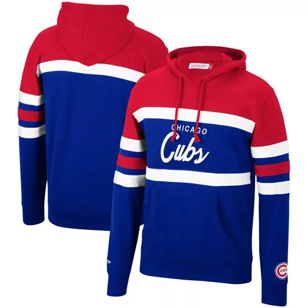 Мужской пуловер с капюшоном Mitchell & Ness Royal/Red Chicago Cubs Head Coach