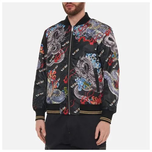 Мужская куртка бомбер Evisu Heritage Ukiyo-e Dragon All Over Print чёрный , Размер M