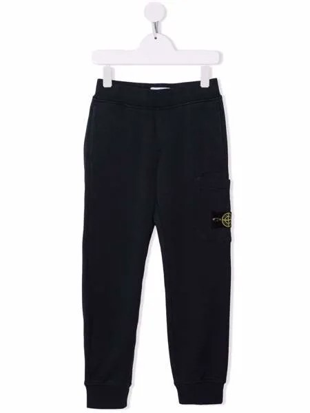 Stone Island Junior спортивные брюки с нашивкой-логотипом