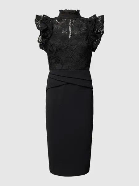 Коктейльное платье с кружевной отделкой Lipsy, черный