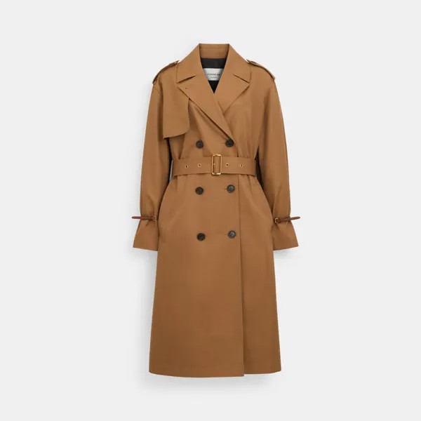 Тренч COACH Relaxed Double Breasted Trench, цвет Dark Khaki