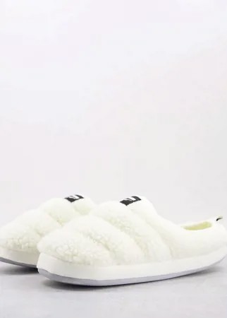 Белые слиперы из искусственного меха Puma Scuff-Белый