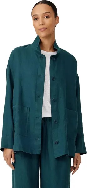 Куртка Stand Collar Jacket Eileen Fisher, цвет Pacifica