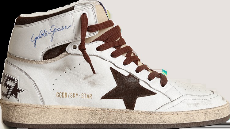 Кроссовки Golden Goose Sky Star High 'White Chocolate Brown', белый