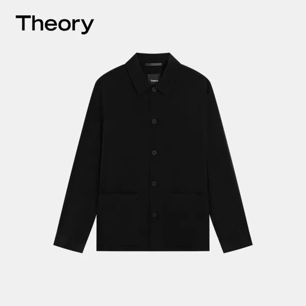 Theory 2024, мужская нейлоновая куртка-рубашка весна-лето 2024, черный