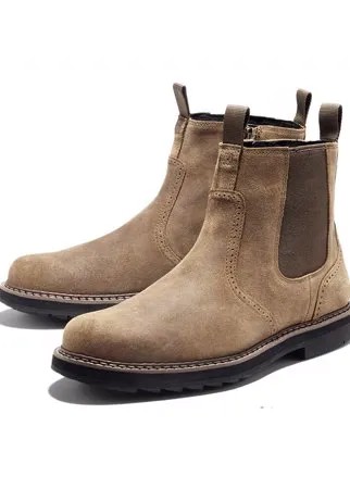 Мужская молния сбоку Винтаж Brogue Comfy Chelsea Ботинки