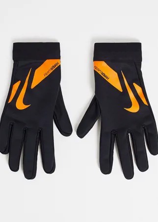 Черно-оранжевые перчатки Nike Football HyperWarm Academy-Черный цвет