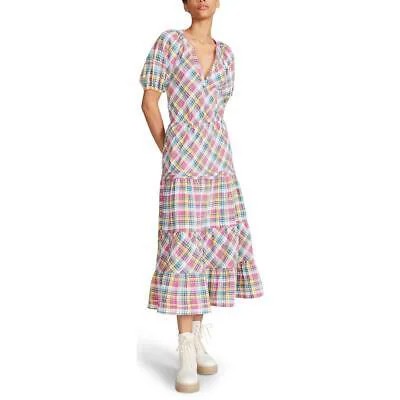 Женское платье миди в клетку Betsey Johnson с эластичной резинкой на талии BHFO 3692
