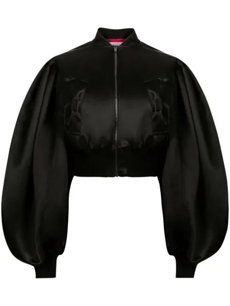Nina Ricci укороченный атласный бомбер, черный