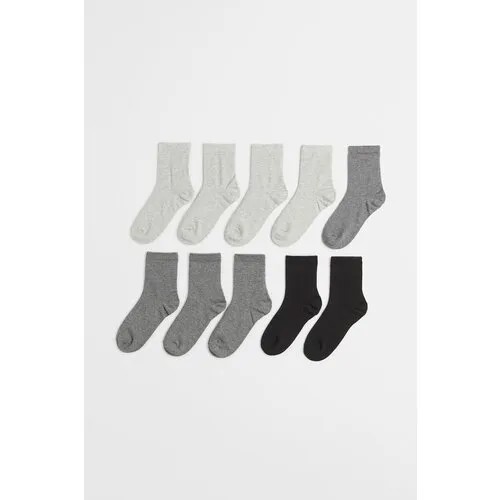 Носки H&M 10 пар, размер 37/39, серый
