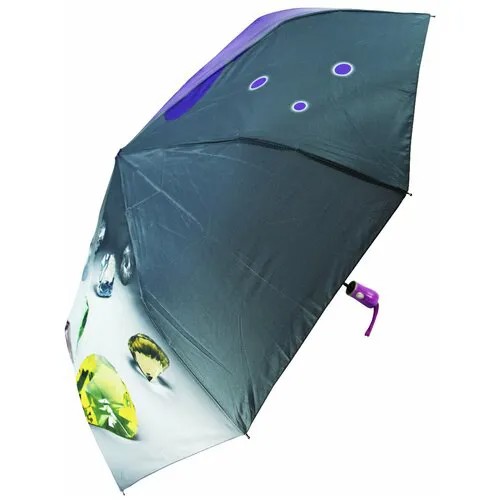 Зонт Rainbrella, автомат, 3 сложения, купол 105 см., 9 спиц, система «антиветер», чехол в комплекте, для женщин, фиолетовый
