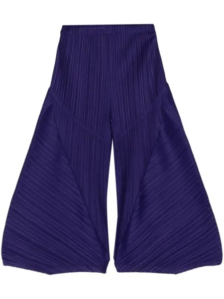 Pleats Please Issey Miyake укороченные брюки широкого кроя со складками, фиолетовый