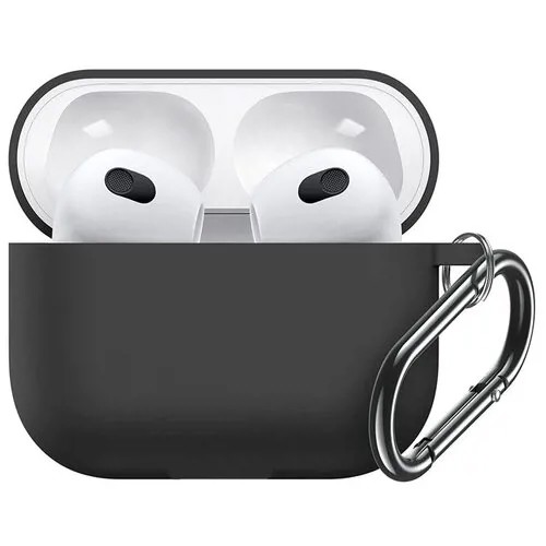 Чехол для Airpods 3 Viva Case с карабином Black