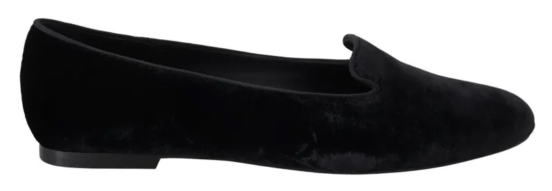 DOLCE - GABBANA Обувь Черные бархатные слипоны Мокасины на плоской подошве EU35 / US4,5 Рекомендуемая розничная цена 600 долларов США