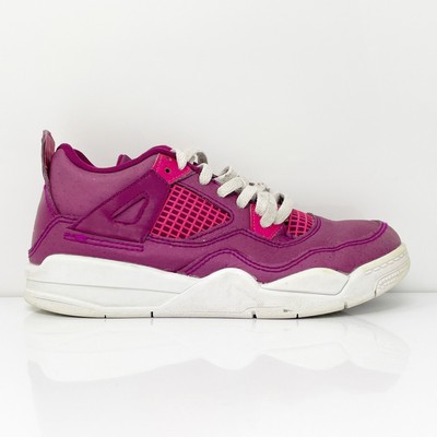 Баскетбольные кроссовки Nike Girls Air Jordan 4 BQ7671-661 фиолетовые, размер 13C