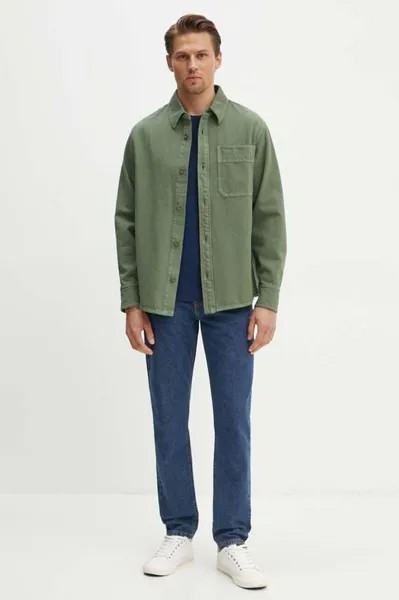 Рубашка Surchemise Basile Brodee Poitrine из хлопка A.P.C., зеленый