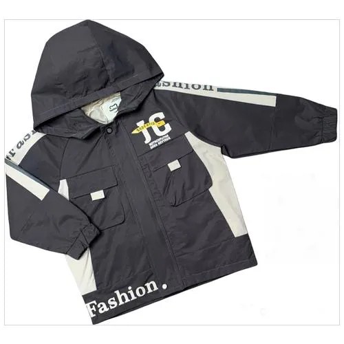 Ветровка для мальчика (оверсайз)серый/молочный размер:104 Fashion