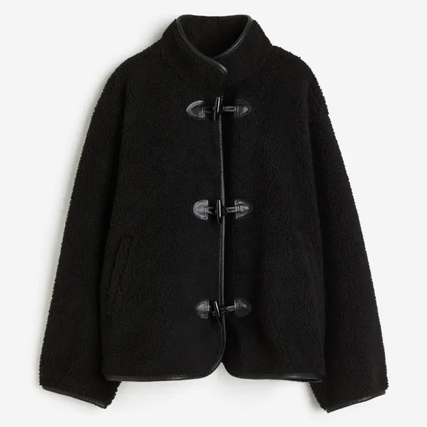 Куртка H&M Teddy Fleece, черный