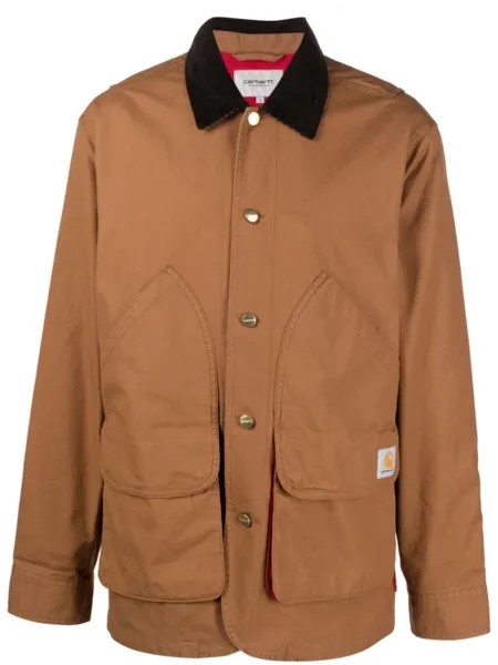 Carhartt WIP куртка-рубашка со вставками, коричневый