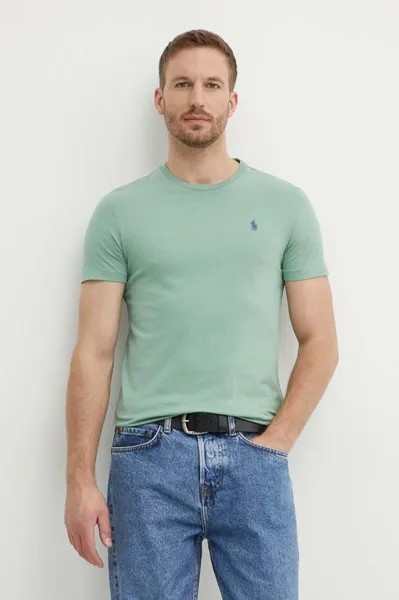 Хлопковая футболка Polo Ralph Lauren, зеленый