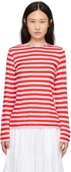 Свитер в розовую и красную полоску Comme des Garcons для девочек Comme des Garçons