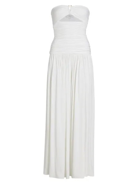 Платье из джерси без бретелек с вырезами Michael Kors Collection, белый