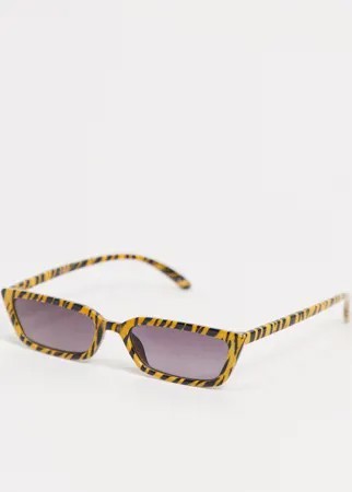 Квадратные солнцезащитные очки в стиле 90-х с тигровым принтом ASOS DESIGN-Многоцветный