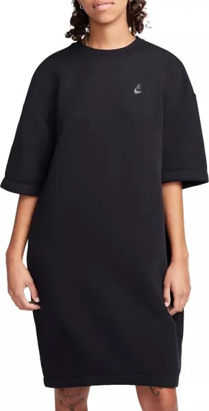Женское свободное платье из технического флиса Nike Sportswear, черный