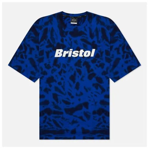 Мужская футболка F.C. Real Bristol Relax Fit Tie Dye Authnetic Logo синий , Размер XL