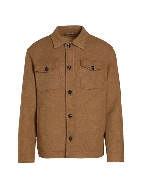 Куртка-рубашка из шерсти и кашемира Kiton, цвет rust