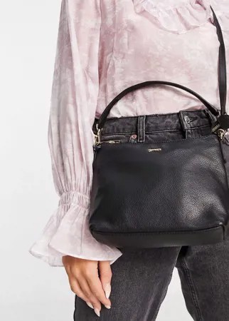Черная кожаная сумка через плечо Paul Costelloe-Черный цвет